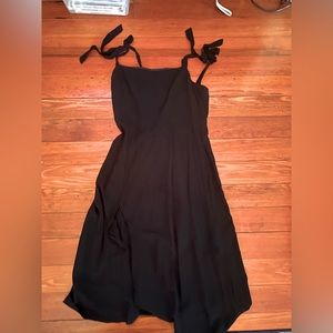 Black Midi Sundress with Tie Sleeves from Cupshe SMALL